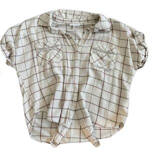 Shyanne front tied loose flannel with front pockets